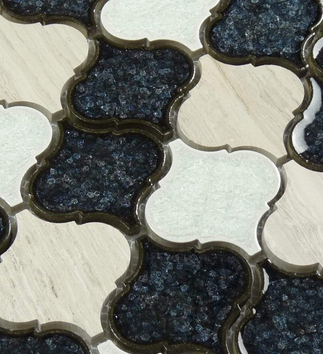 Galena Blue Lantern Crackled Glass Tile Horizon Tile