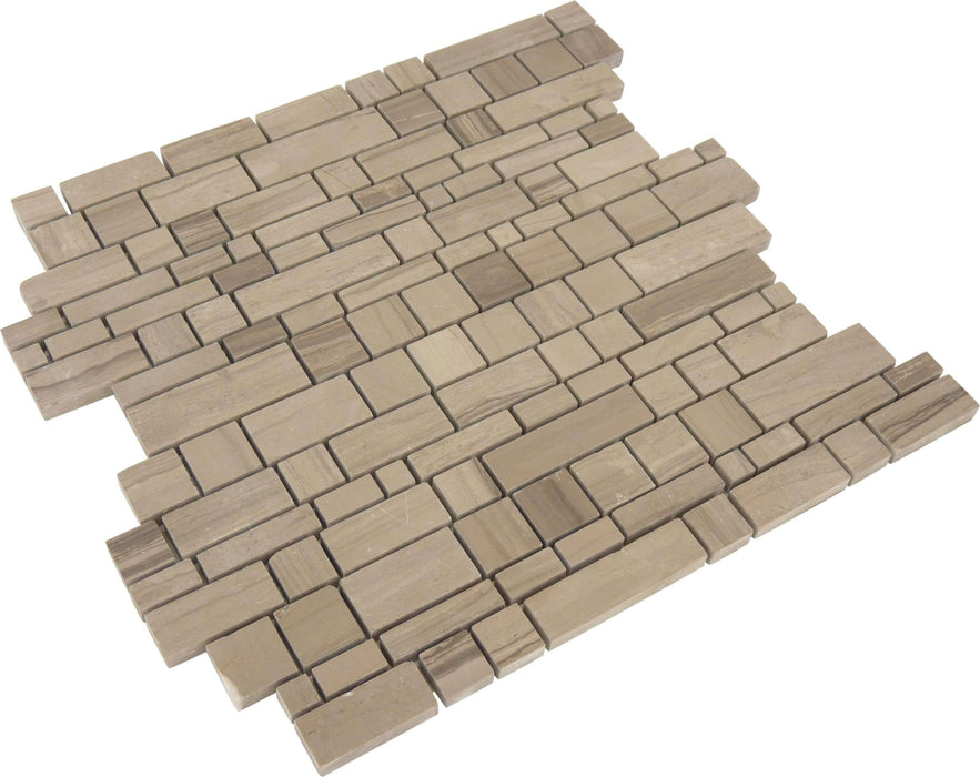 Dark Wooden Beige Unique Shapes Honed Stone Tile Horizon Tile