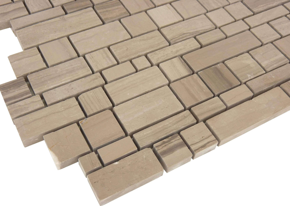 Dark Wooden Beige Unique Shapes Honed Stone Tile Horizon Tile