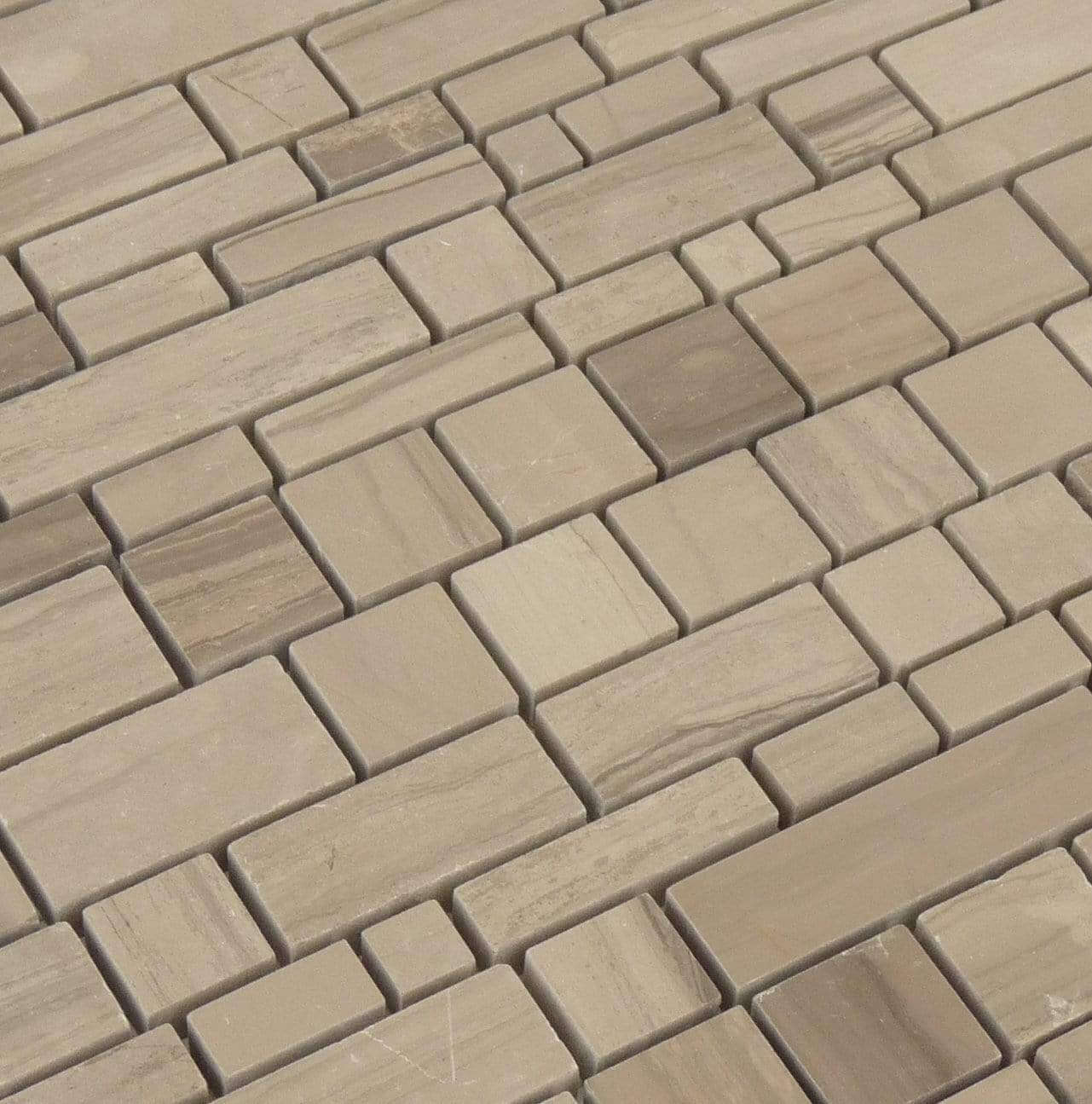 Dark Wooden Beige Unique Shapes Honed Stone Tile Horizon Tile