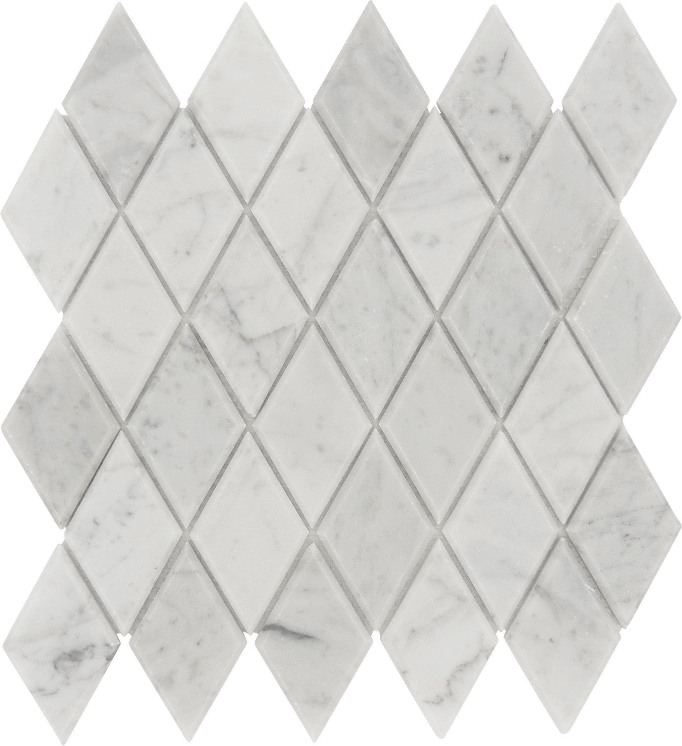 Carrara White Beveled Diamond Polished Marble Tile Horizon Tile