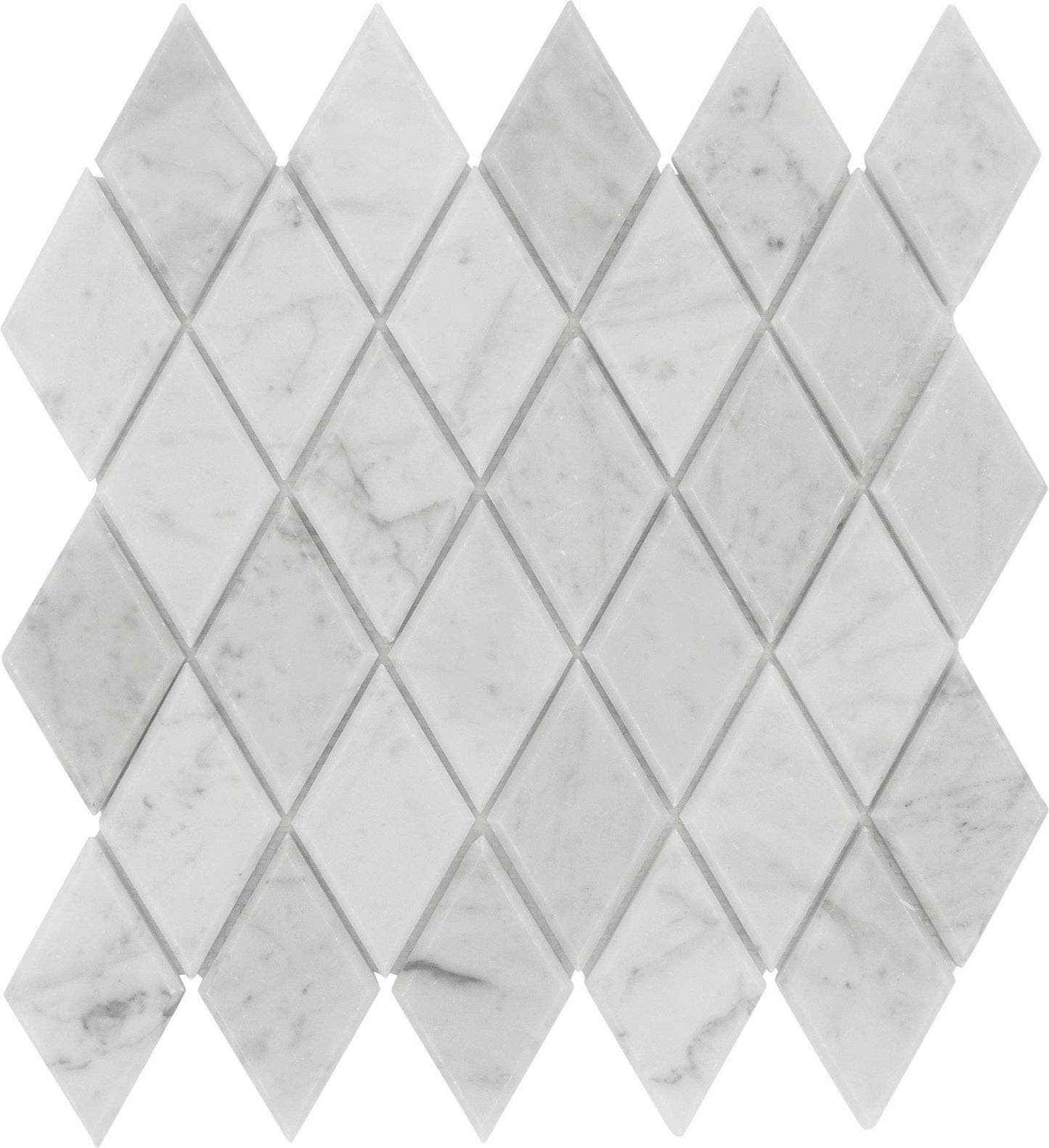 Carrara White Beveled Diamond Polished Marble Tile Horizon Tile