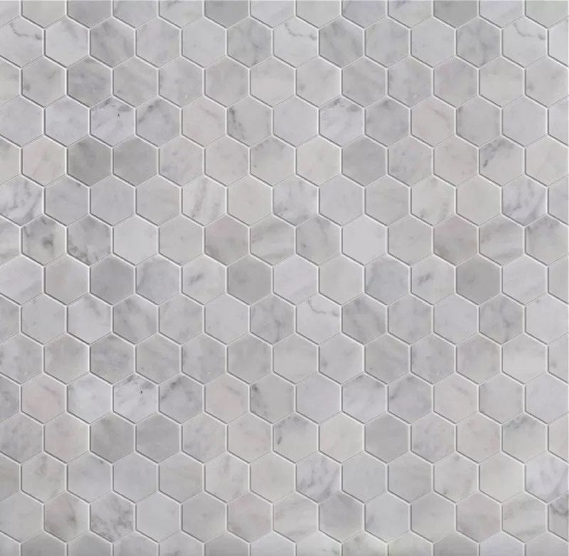 Carrara White Hexagon Stone Polished Tile Horizon Tile