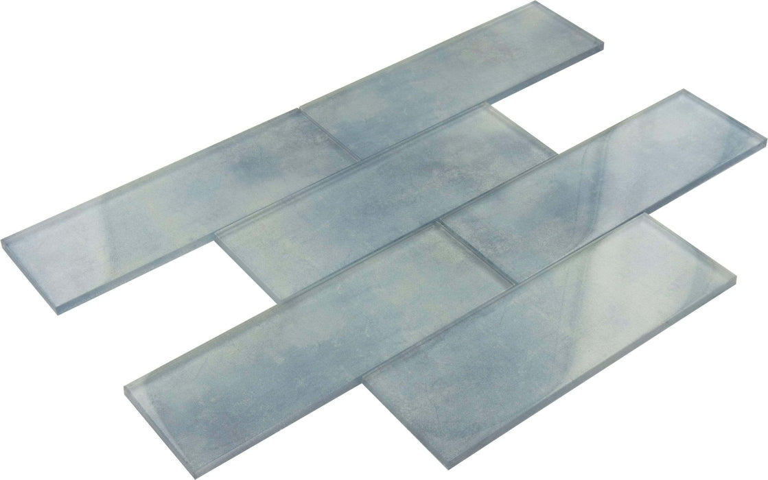 Winter Blue 3" x 9" Glossy Glass Subway Tile Horizon Tile