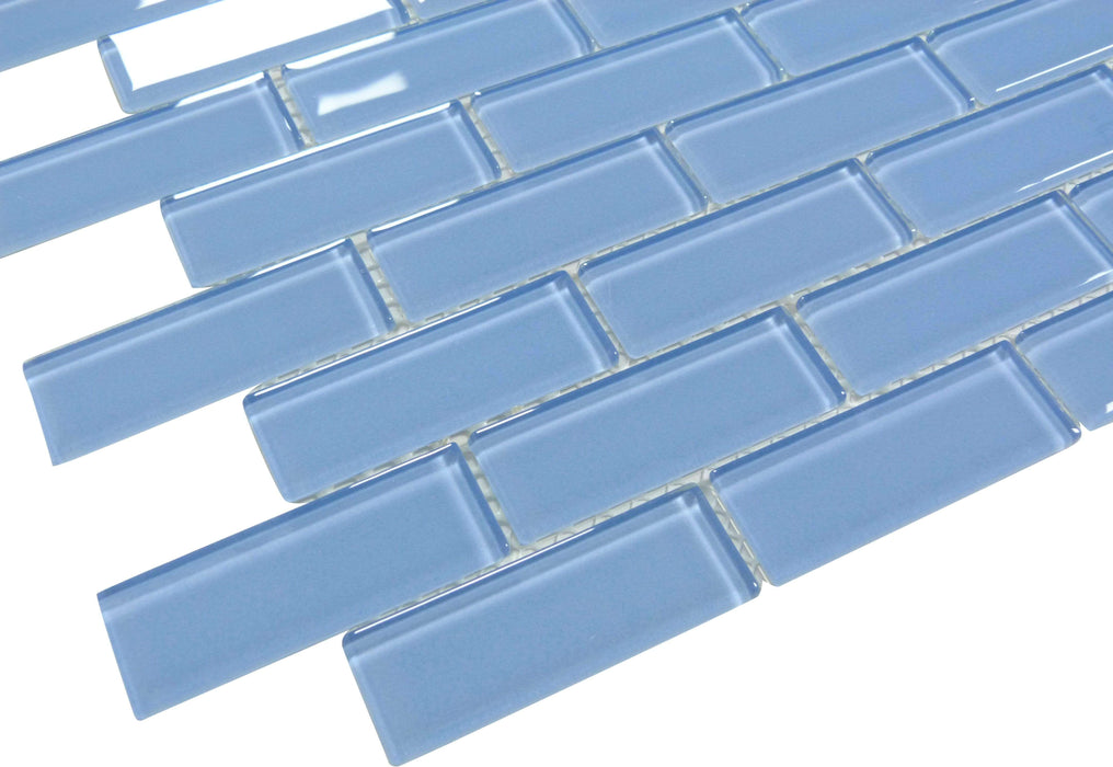 Baby Blue 1'' x 3'' Glossy Glass Tile ISI