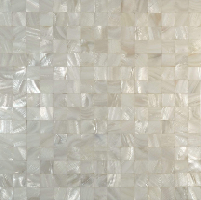 Cream Mother of Pearl 3/4'' x 3/4'' Glossy Shell Tile ISI
