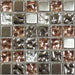 Steel Silver 5/8'' x 5/8'' Glass and Metal Glossy Tile ISI