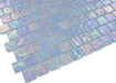 Sky Blue 7/8'' x 7/8'' Frosted & Iridescent Glass Tile ISI