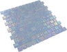 Sky Blue 7/8'' x 7/8'' Frosted & Iridescent Glass Tile ISI