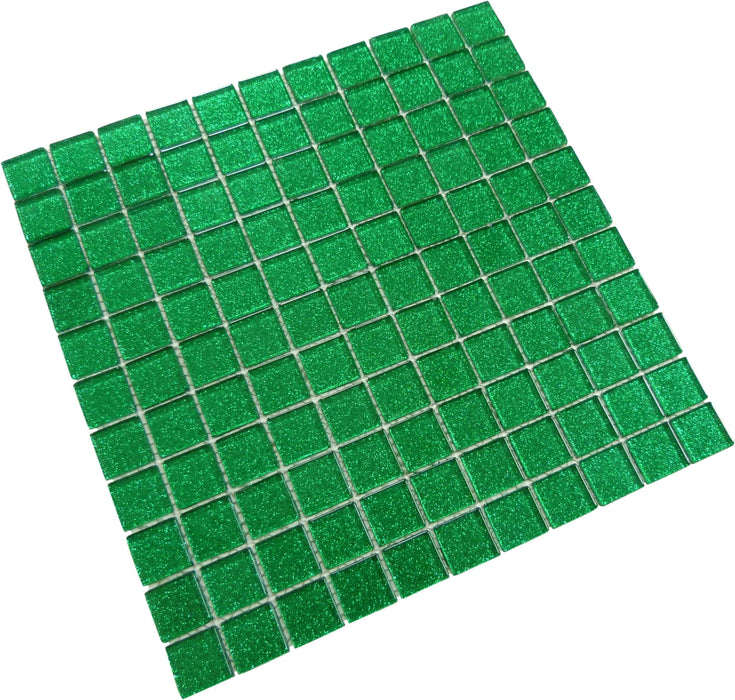 Forest Green 1" x 1" Glossy Glass Tile ISI