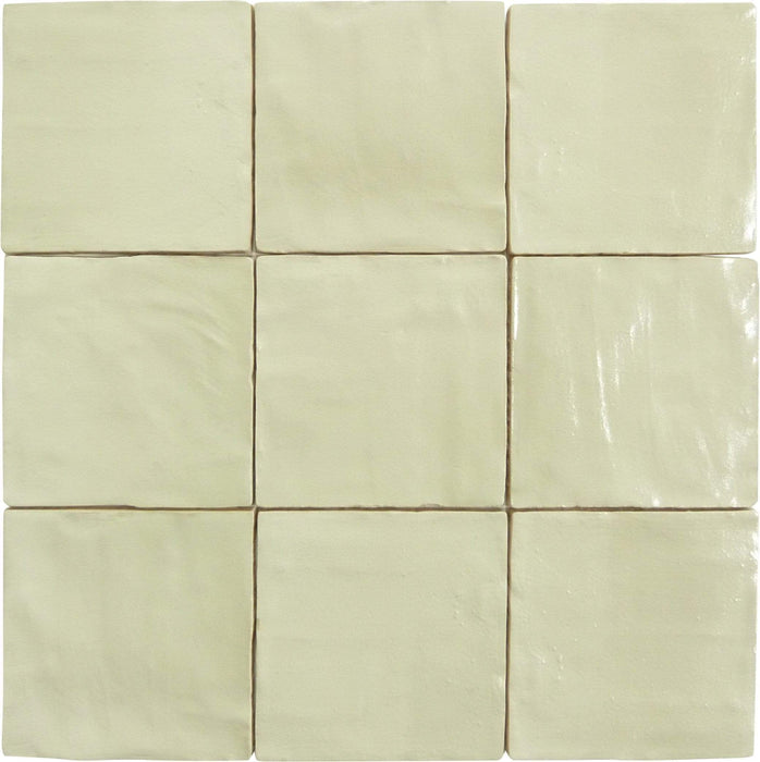 Jubilee Irresistible Ivory 4" x 4" Square Shimmer Ceramic Tile Matrix Mosaics