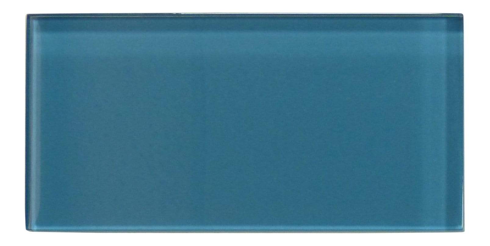 Caribbean Dream Aqua 3" x 6" Glossy Glass Subway Tile Matrix Mosaics