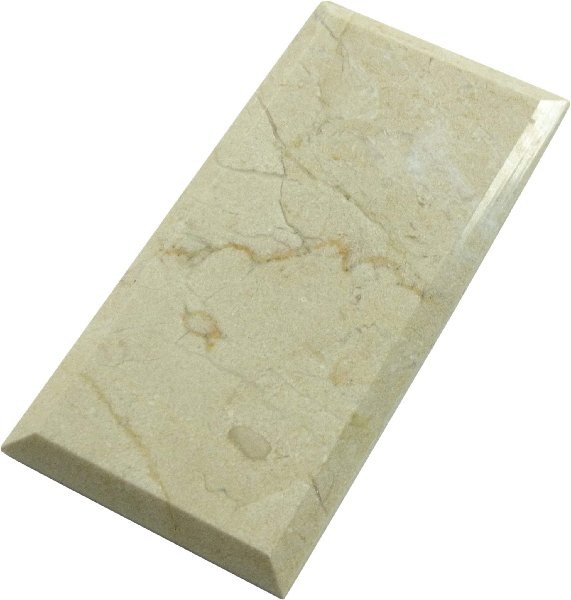 Crema Marfil Beige 3" x 6" Beveled Polished Marble Subway Tile Matrix Mosaics