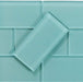 Crystal Oasis Aqua 3" x 6" Glossy Glass Subway Tile Matrix Mosaics