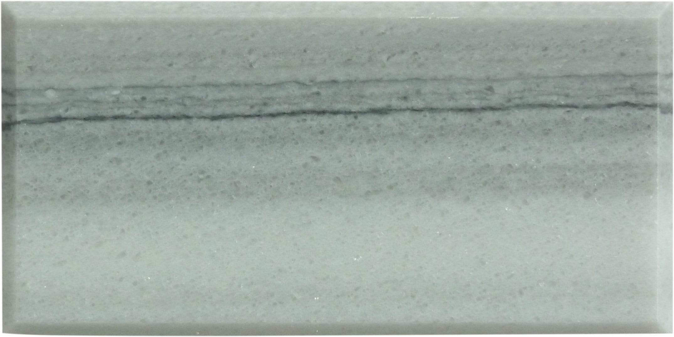 Equator Grey 3" x 6" Beveled Polished Marble Subway Tile Matrix Mosaics