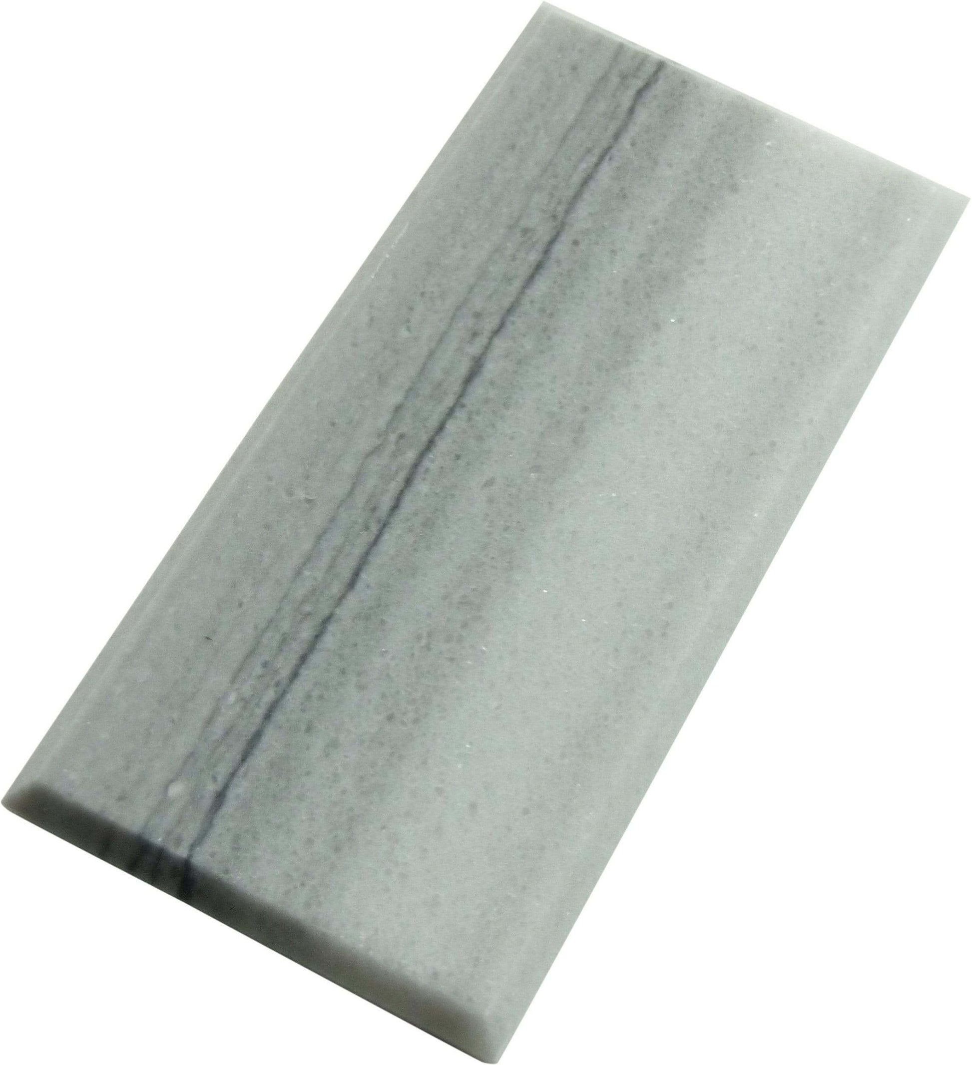 Equator Grey 3" x 6" Beveled Polished Marble Subway Tile Matrix Mosaics