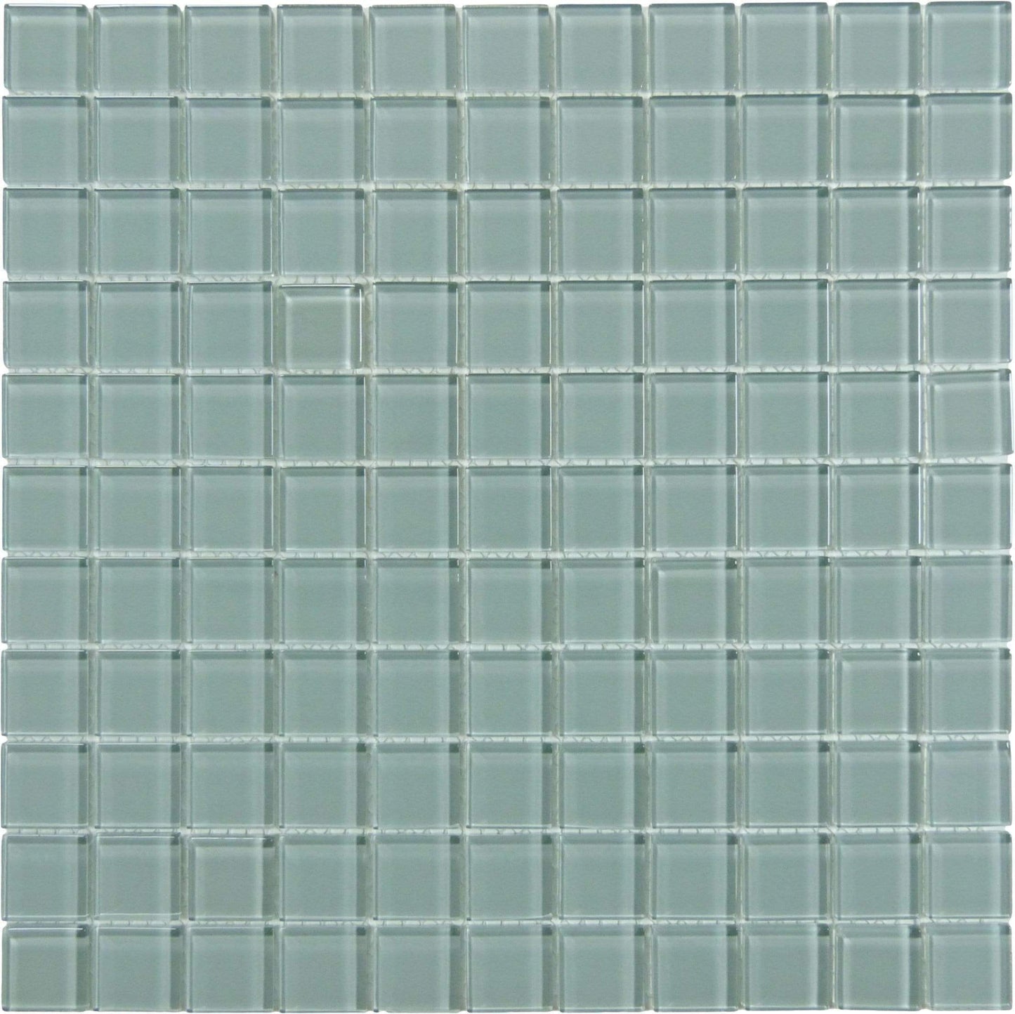 Grey Ash 1" x 1" Glossy Glass Tile Matrix Mosaics