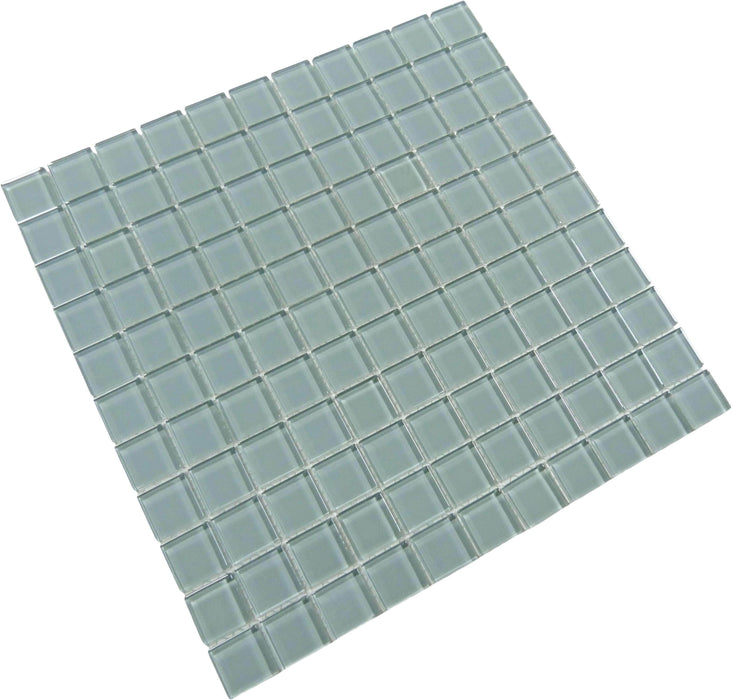 Grey Ash 1" x 1" Glossy Glass Tile Matrix Mosaics