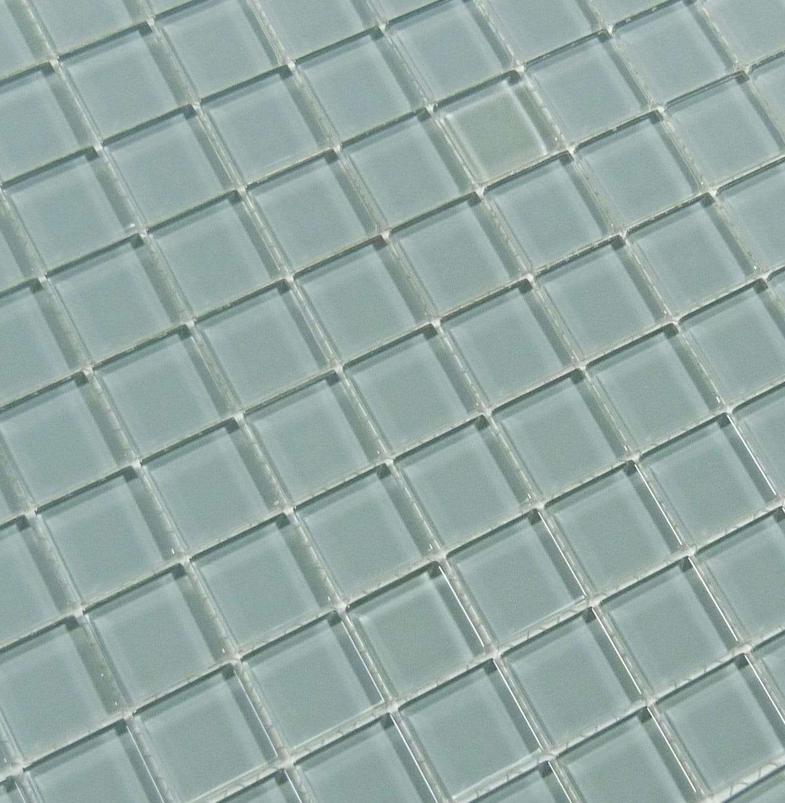 Grey Ash 1" x 1" Glossy Glass Tile Matrix Mosaics