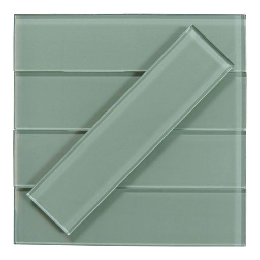 Grey Ash 3" x 12" Glossy Glass Subway Tile Matrix Mosaics