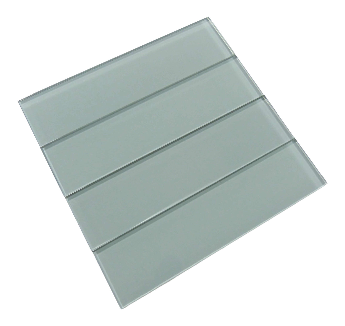 Grey Frost 3" x 12" Glossy Glass Subway Tile Matrix Mosaics