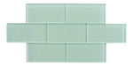 Malted Mint Green 3" x 6" Glossy Glass Subway Tile Matrix Mosaics