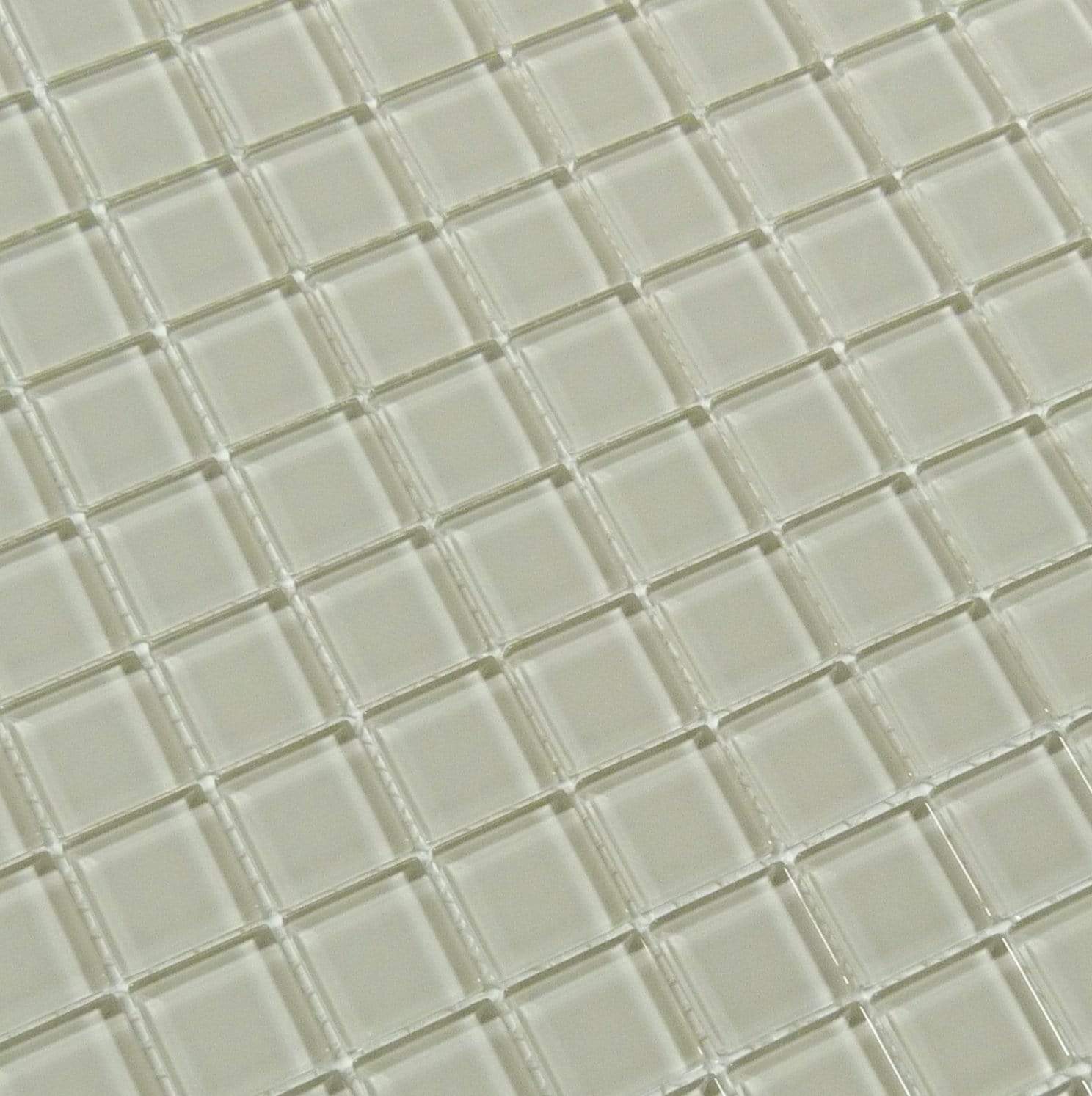 Maybe Mushroom 1" x 1" Glossy Glass Tile Matrix Mosaics