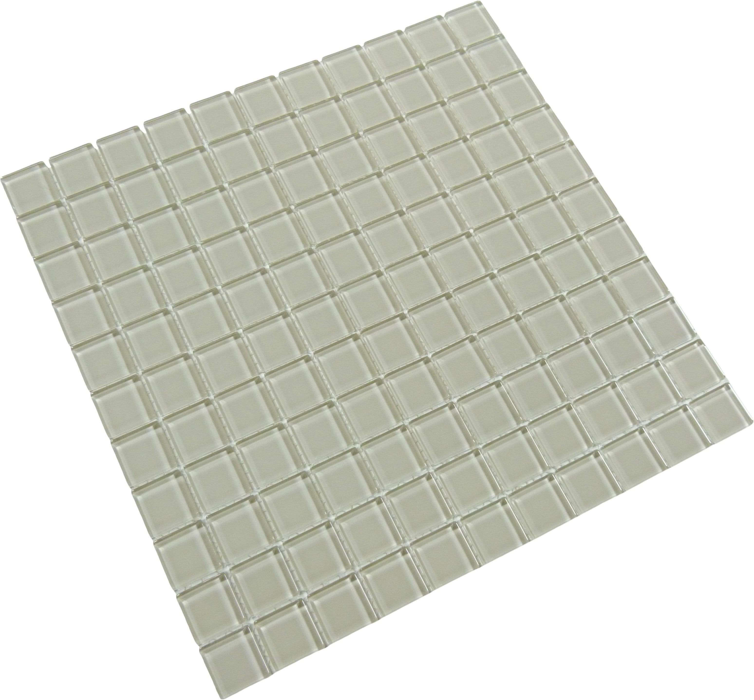 Maybe Mushroom 1" x 1" Glossy Glass Tile Matrix Mosaics