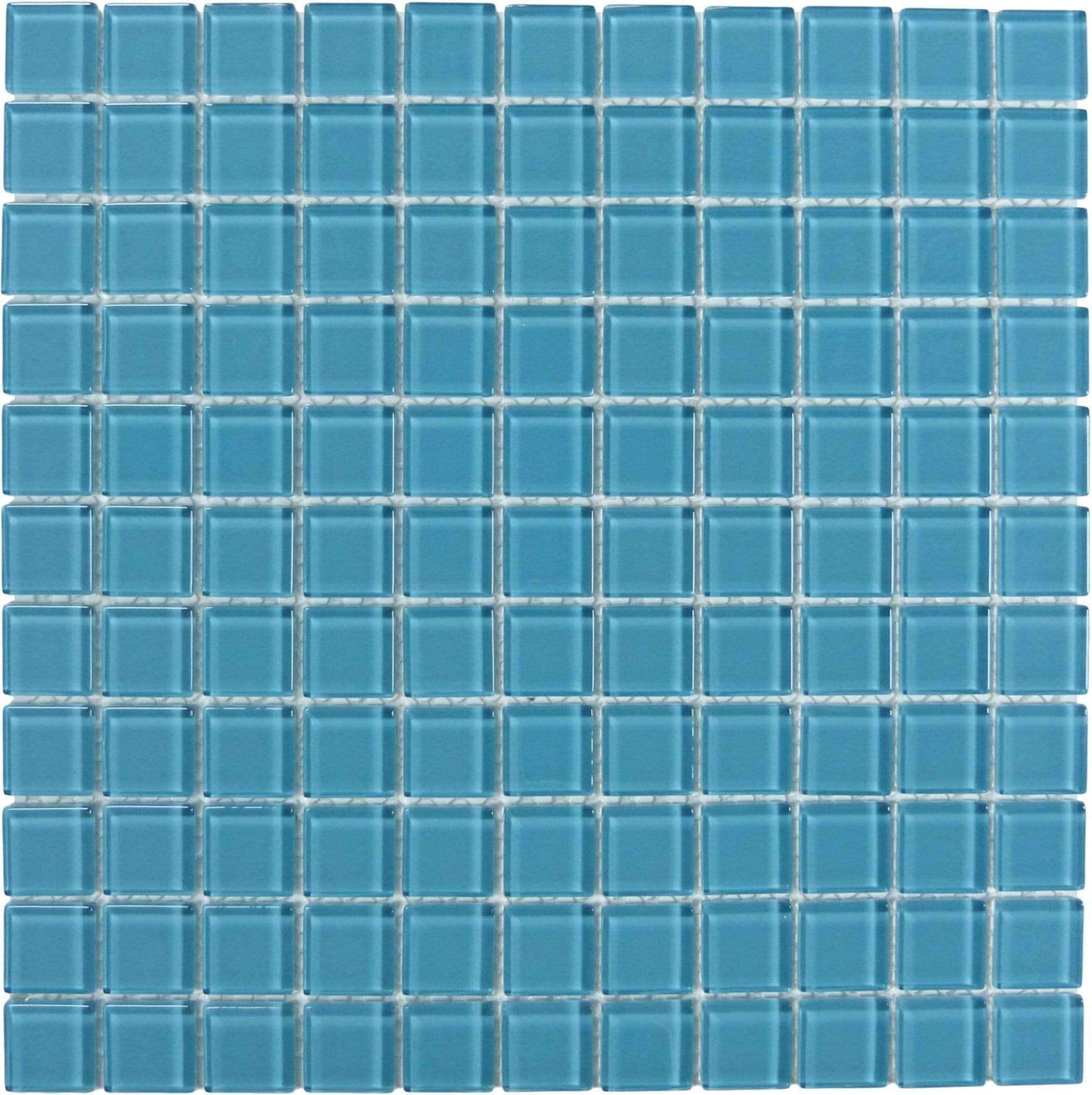 Mystic Blue 1" x 1" Glossy Glass Tile Matrix Mosaics