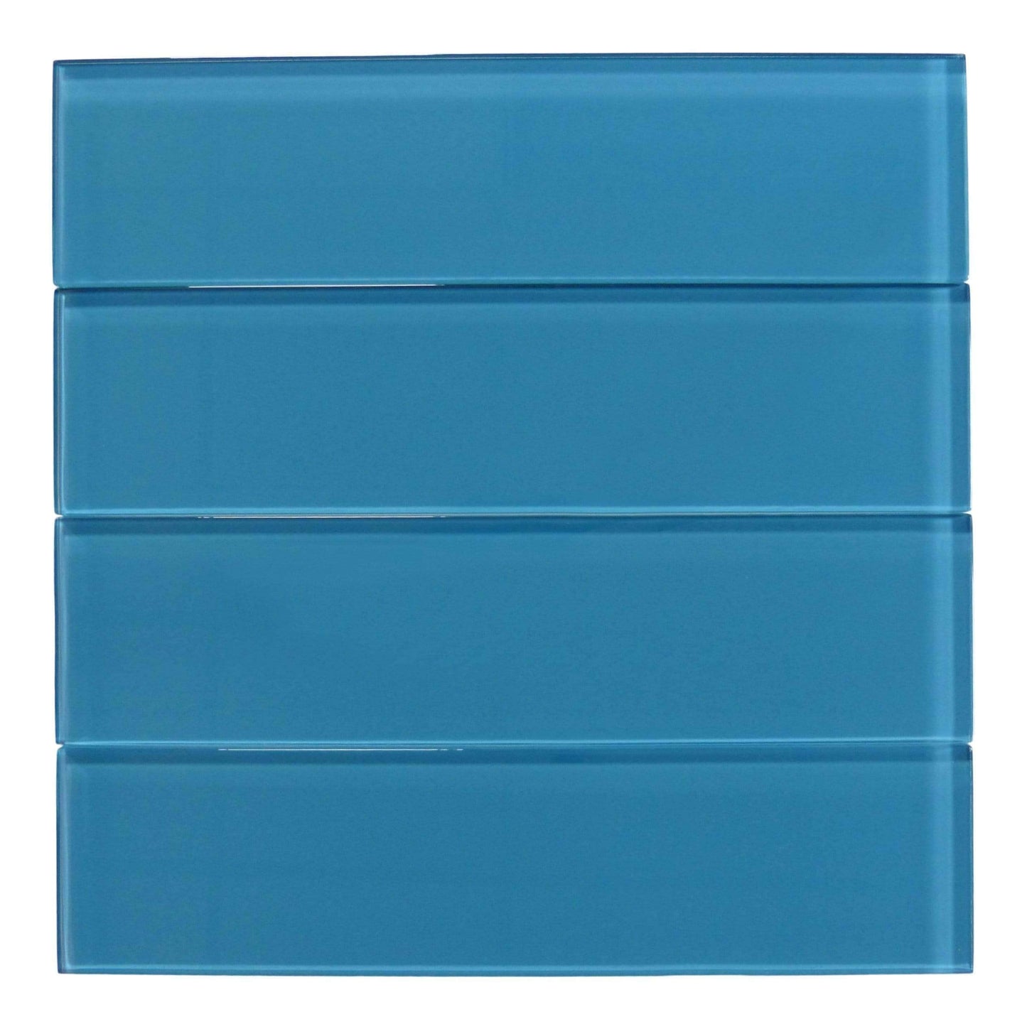 Mystic Blue 3" x 12" Glossy Glass Subway Tile Matrix Mosaics