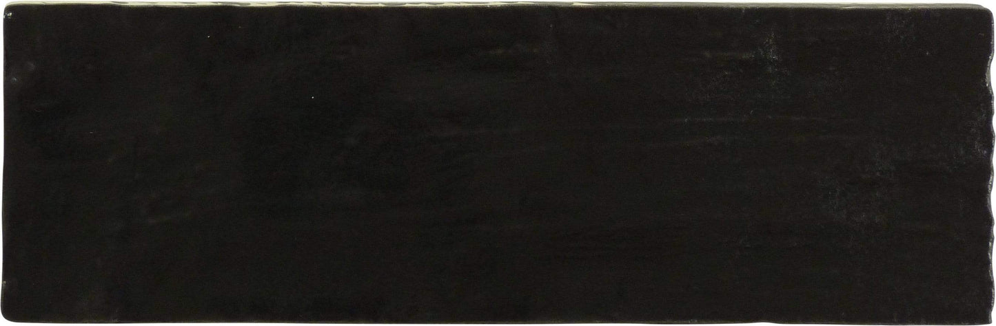 Jubilee Onyx Black 2 1/2" x 8" Ceramic Shimmer Subway Tile Matrix Mosaics