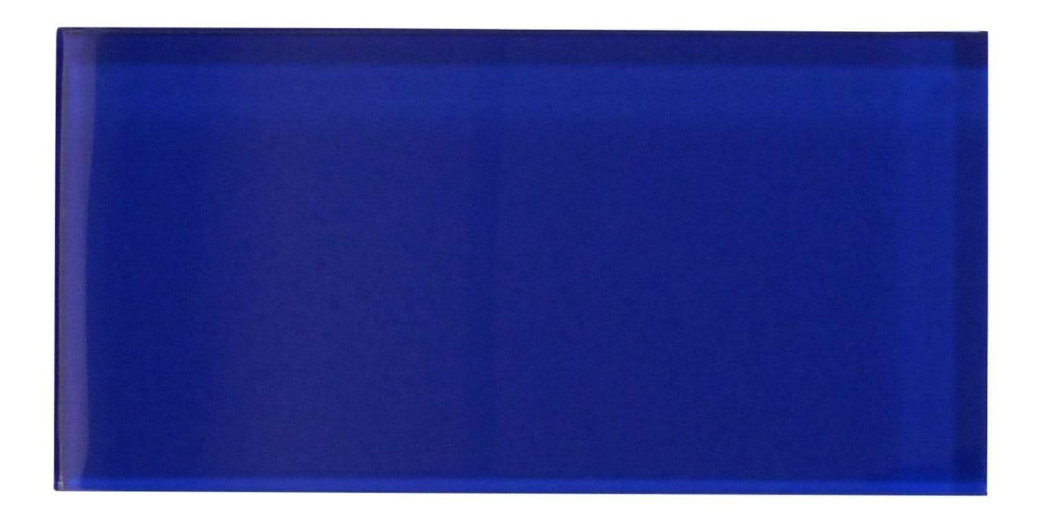 Crushed Velvet Blue 3" x 6" Glossy Glass Subway Tile Matrix Mosaics