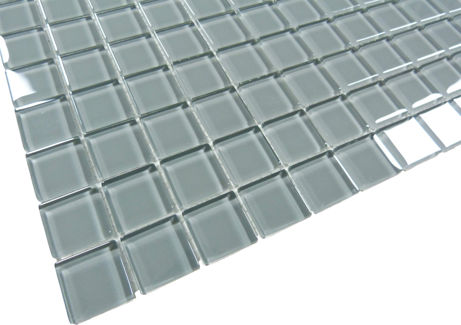 Volcanic Ash 1" x 1" Glossy Glass Tile Matrix Mosaics