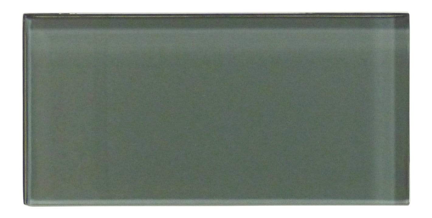 Volcanic Ash Grey 3" x 6" Glossy Glass Subway Tile Matrix Mosaics