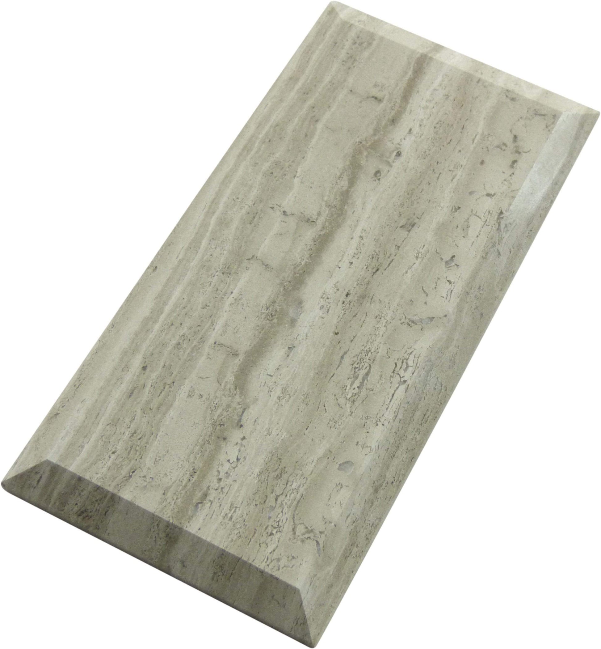 Wooden Grey Brown 3" x 6" Beveled Polished Marble Subway Tile Matrix Mosaics