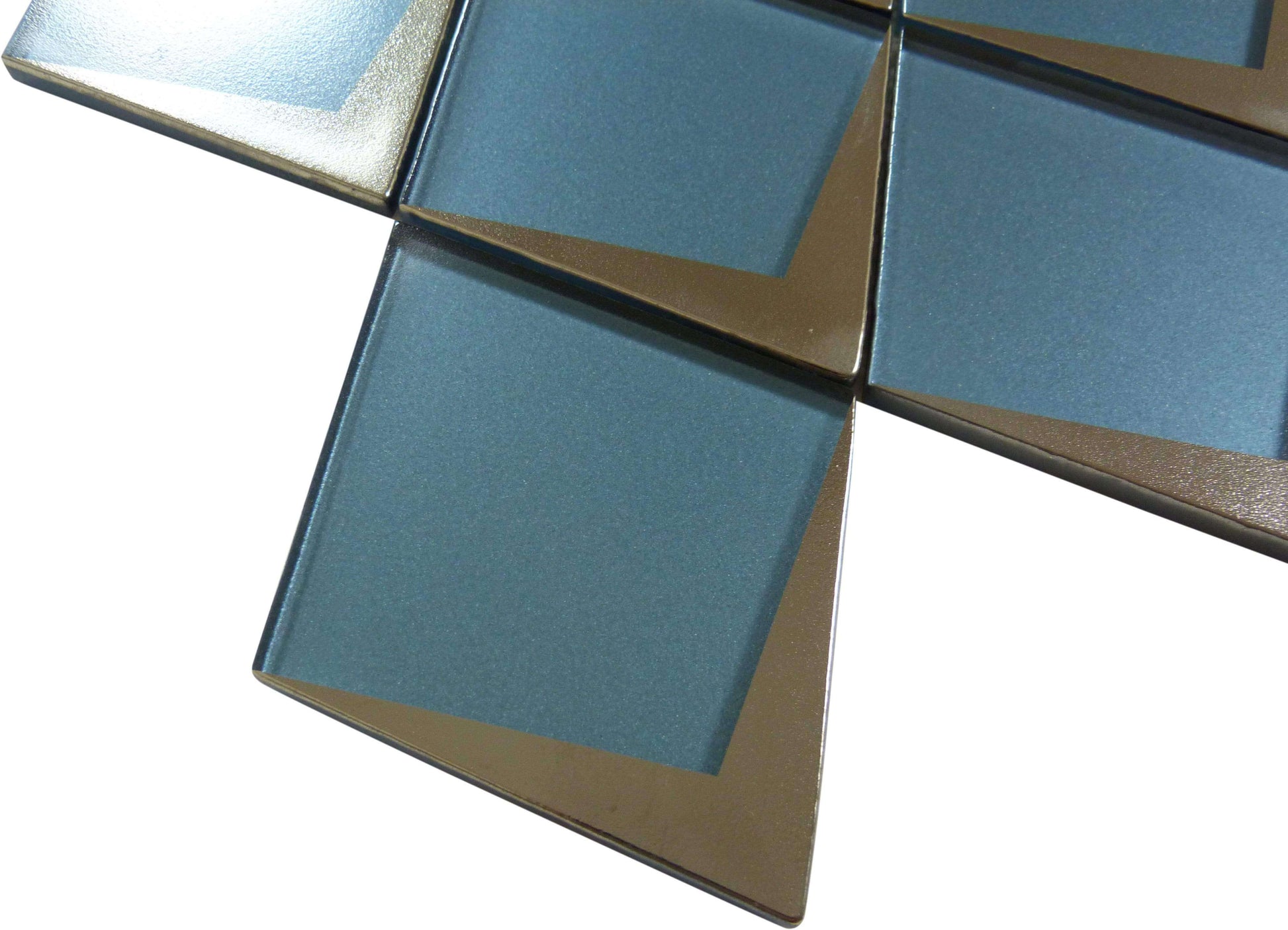 Yorkshire Colonial Blue 4" x 5" Diamond Matte Glass Tile Matrix Mosaics