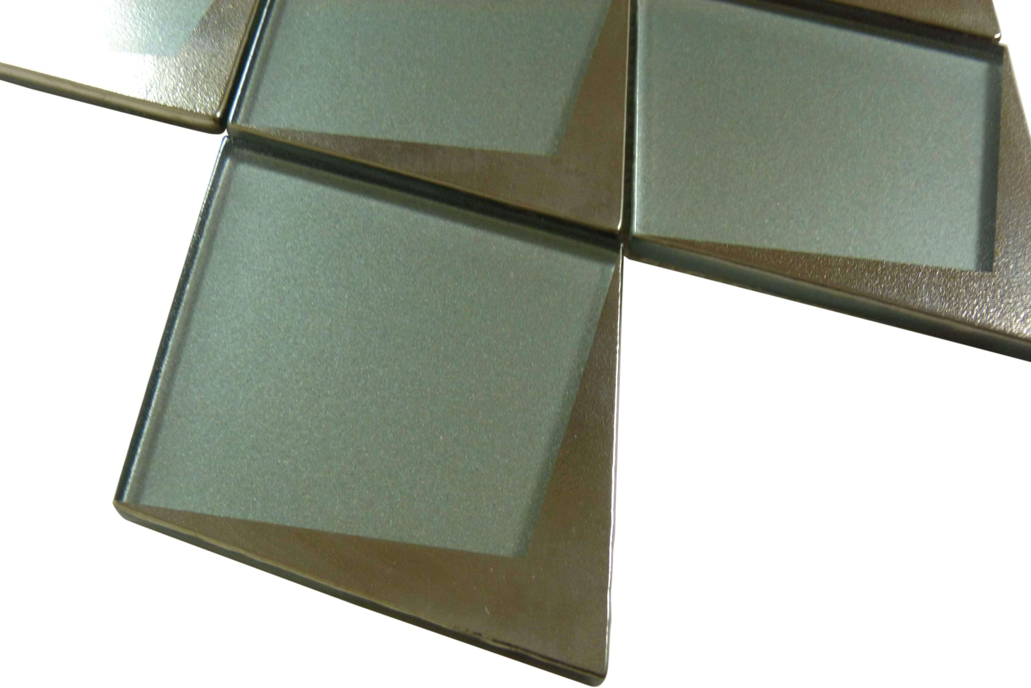 Yorkshire Misty Sage Green 4" x 5" Diamond Matte Glass Tile Matrix Mosaics