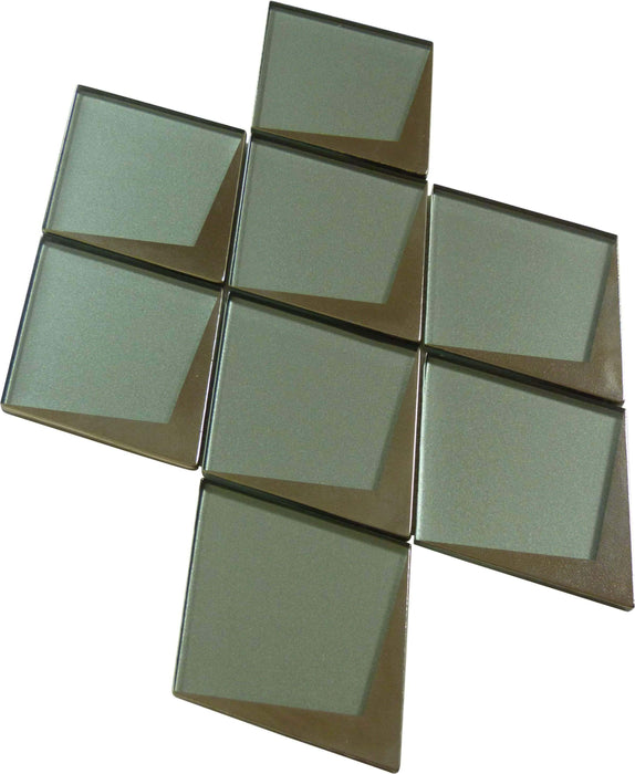 Yorkshire Misty Sage Green 4" x 5" Diamond Matte Glass Tile Matrix Mosaics