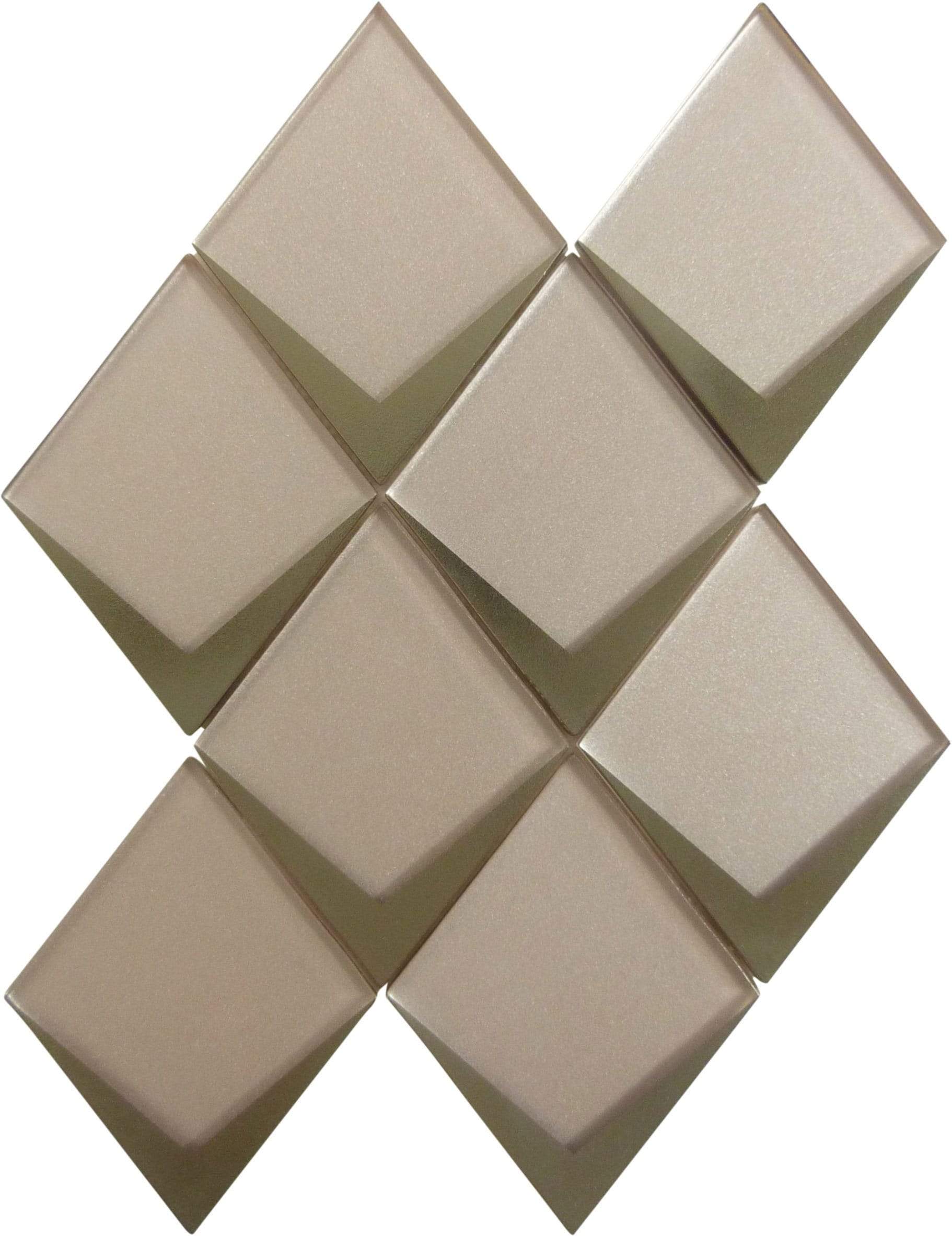 Yorkshire Rose Pink 4" x 5" Diamond Matte Glass Tile Matrix Mosaics