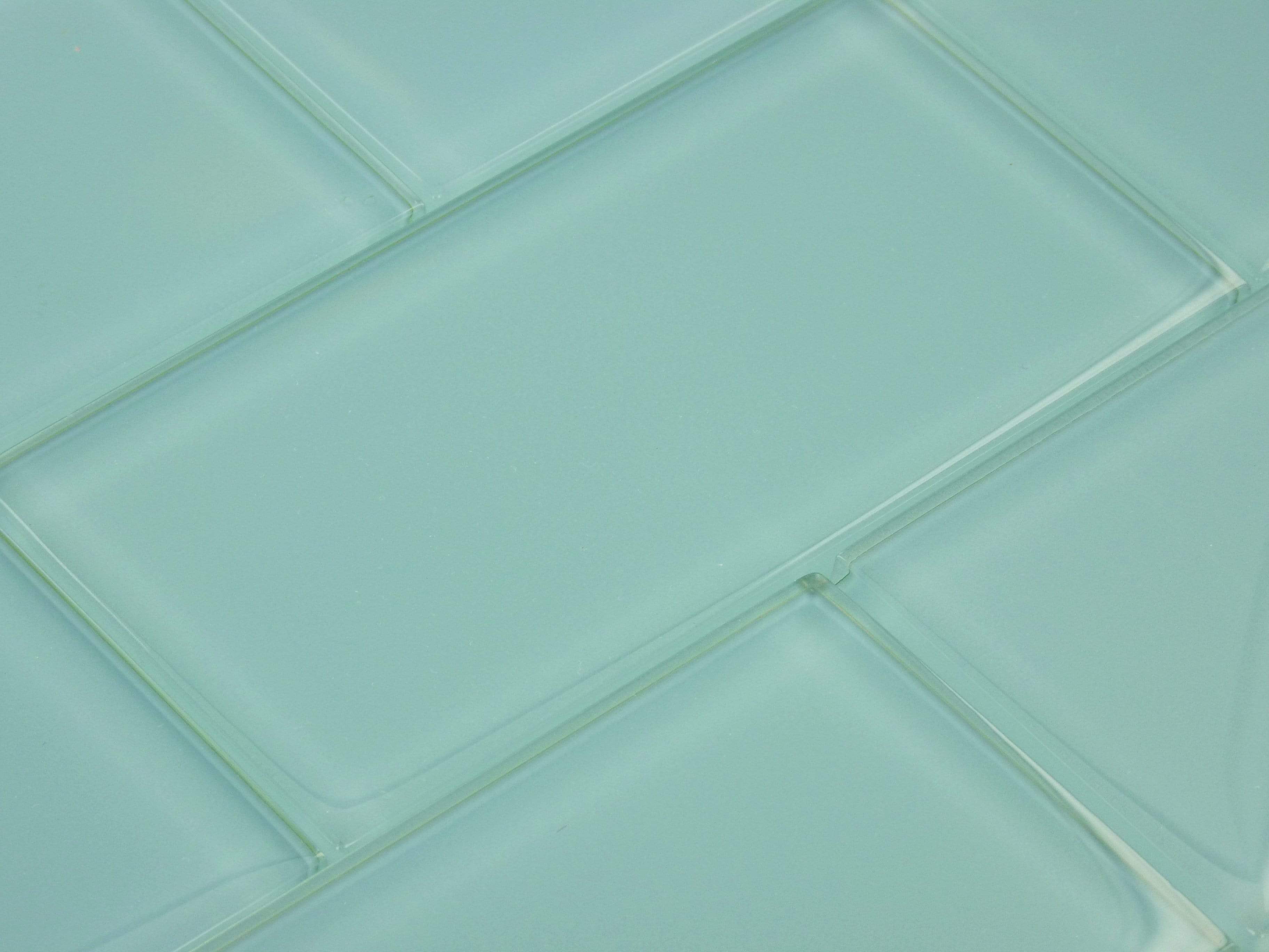 Aqua 3" x 6" Glossy Glass Subway Tile Millenium Products