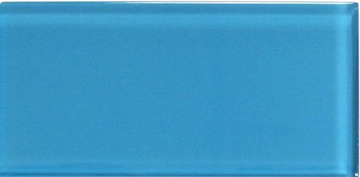 Cyan Blue 3" x 6" Glossy Glass Subway Tile Millenium Products