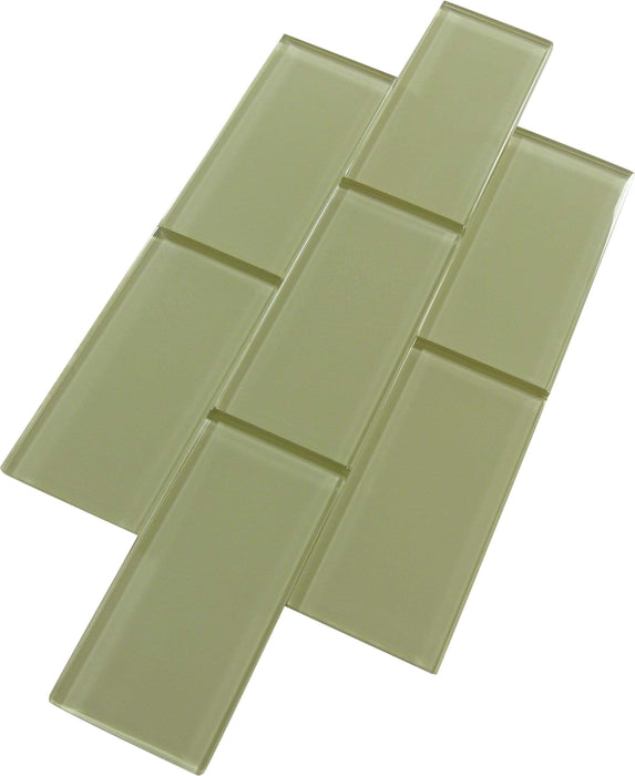 Sand Beige 3'' x 6'' Glossy Glass Subway Tile Millenium Products