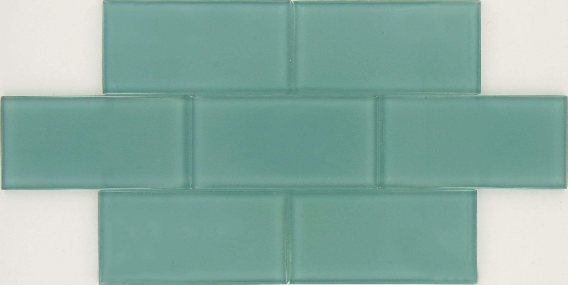 Teal Green 3'' x 6'' Glossy Glass Subway Tile Millenium Products