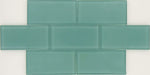 Teal Green 3'' x 6'' Glossy Glass Subway Tile Millenium Products