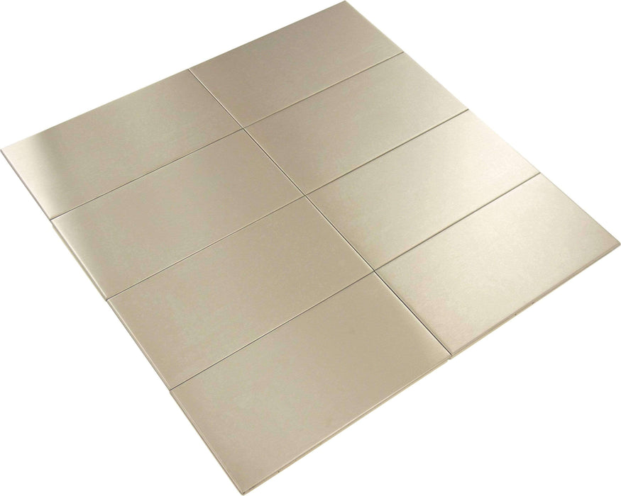 Large Mosaic Stainless Steel 3'' x 6'' Brushed Metal Subway Tile Millenium Products