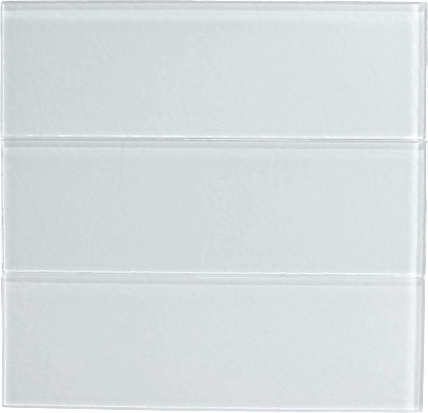 White Texture 4" x 12" Glossy Glass Subway Tile Millenium Products