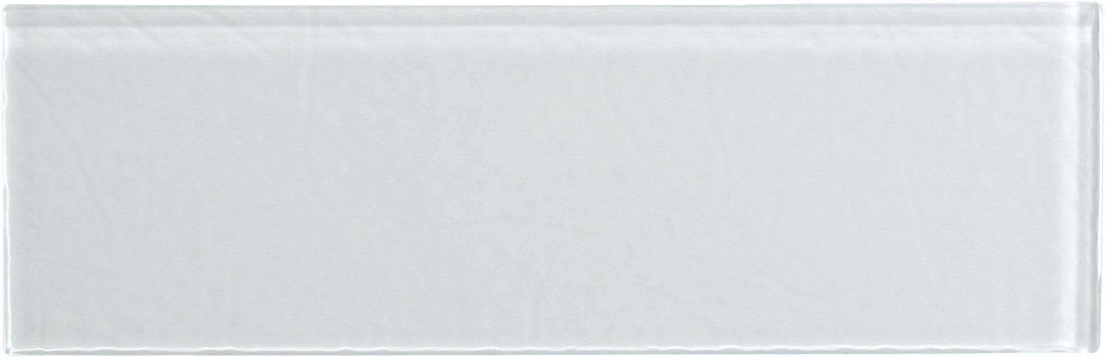 White Texture 4" x 12" Glossy Glass Subway Tile Millenium Products