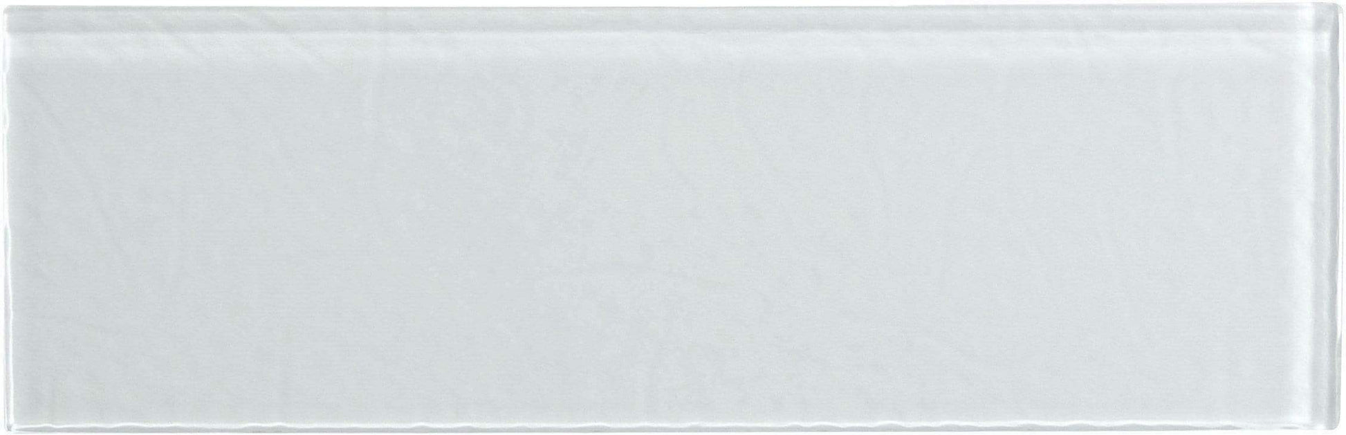 White Texture 4" x 12" Glossy Glass Subway Tile Millenium Products