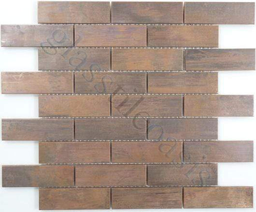 Brick Set Antique Copper 1'' x 4'' Metal Antique Tile Millenium Products