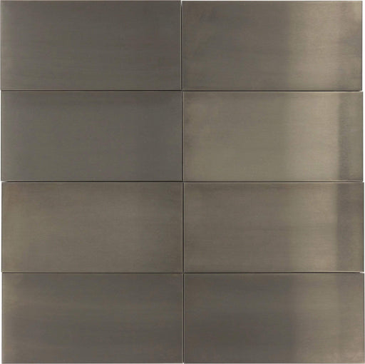 Brushed Gun Metal 3'' x 6'' Stainless Steel Subway Tile Millenium Products